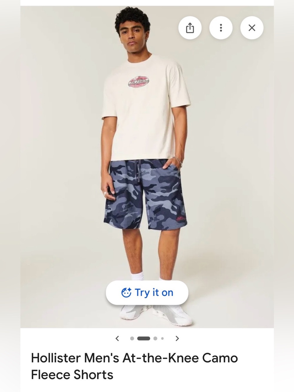 Hollister Men's Navy Blue Camo Athletic Shorts, NWT, XS
